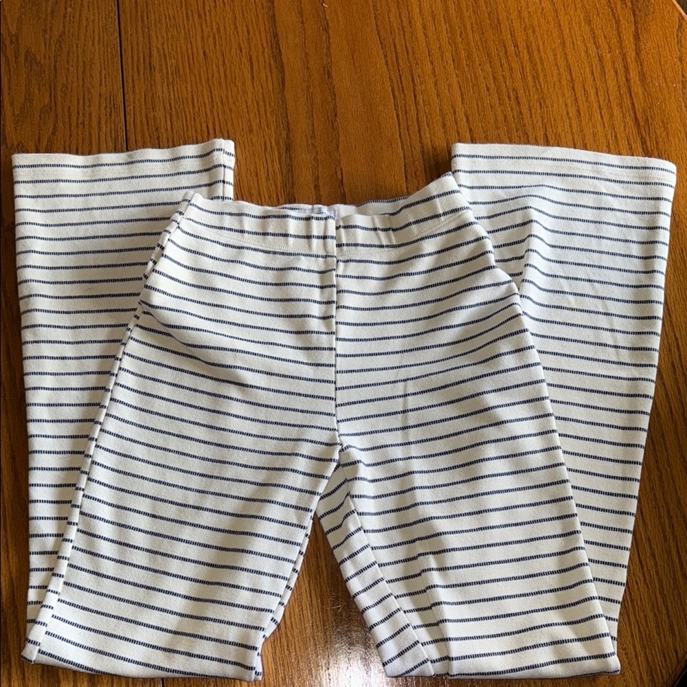 Urban Outfitters White and Blue Boot Cut Pants Soft Knit Flare